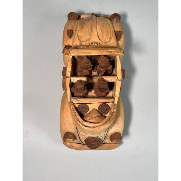 Vintage Ghana African Folkart Carved Wood VW Volkswagen Beetle Cabriolet Conv. - Picture 4 of 7